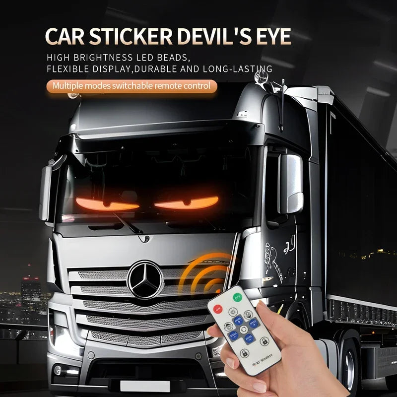 Led Eyes for Truck Devil Eye LED Pixel Panel Light for Trucks Cars DIY Remote Control Scrolling Animation Soft Foldable