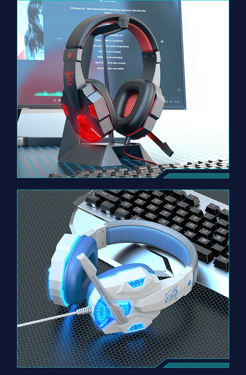 SW-G830 Gaming headphones with flexible HD microphone cover ears RGB light stereo surround sound external wired headphones