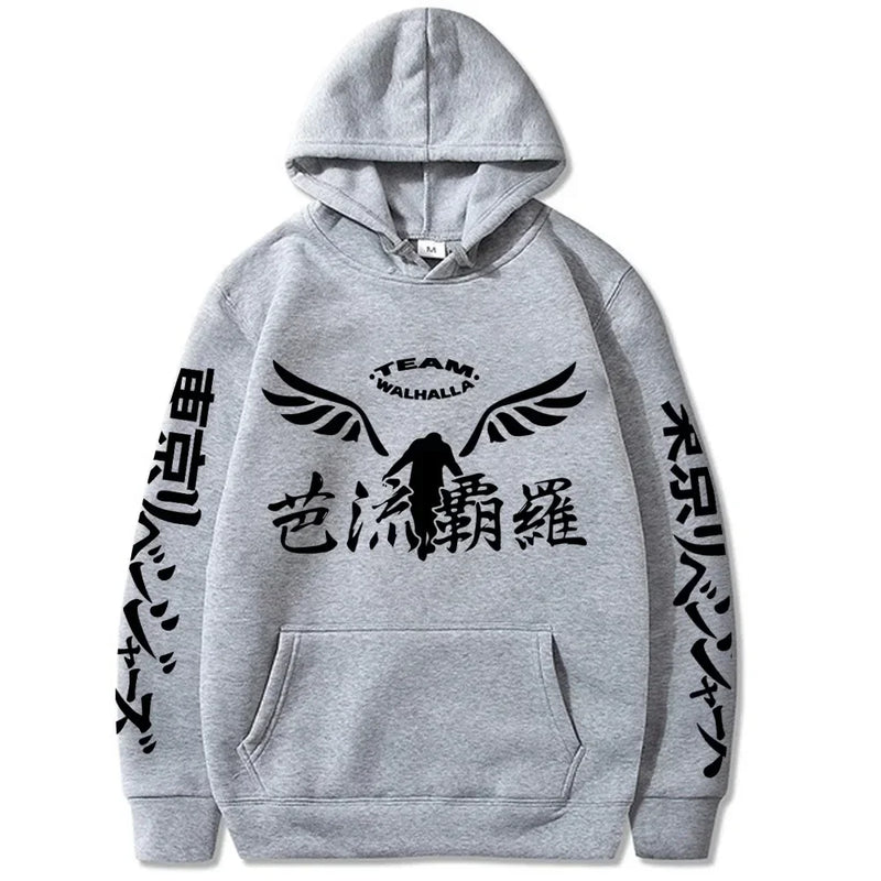 Anime Gambar Valhalla Logo Printed Pullover Unisex Fashion Cosplay Sportswear Casual Streetwear New Tokyo Revengers Anime Hoodie