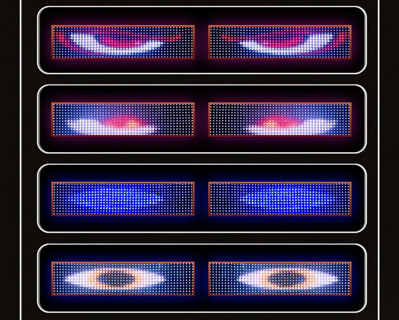 Led Eyes for Truck Devil Eye LED Pixel Panel Light for Trucks Cars DIY Remote Control Scrolling Animation Soft Foldable