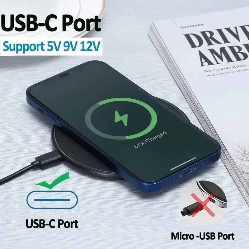 200W Wireless Charger Pad Stand Mobile Phone Chargers Fast Charging Dock Station For iPhone 16 15 14 13 Pro Max Samsung Xiaomi