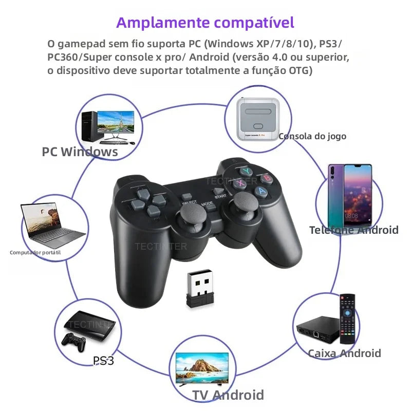 2.4G Wireless Gamepad Controller For PC/ PS3/ TV Box/ Android Phone Joystick For Super Console X Pro Video Game Console