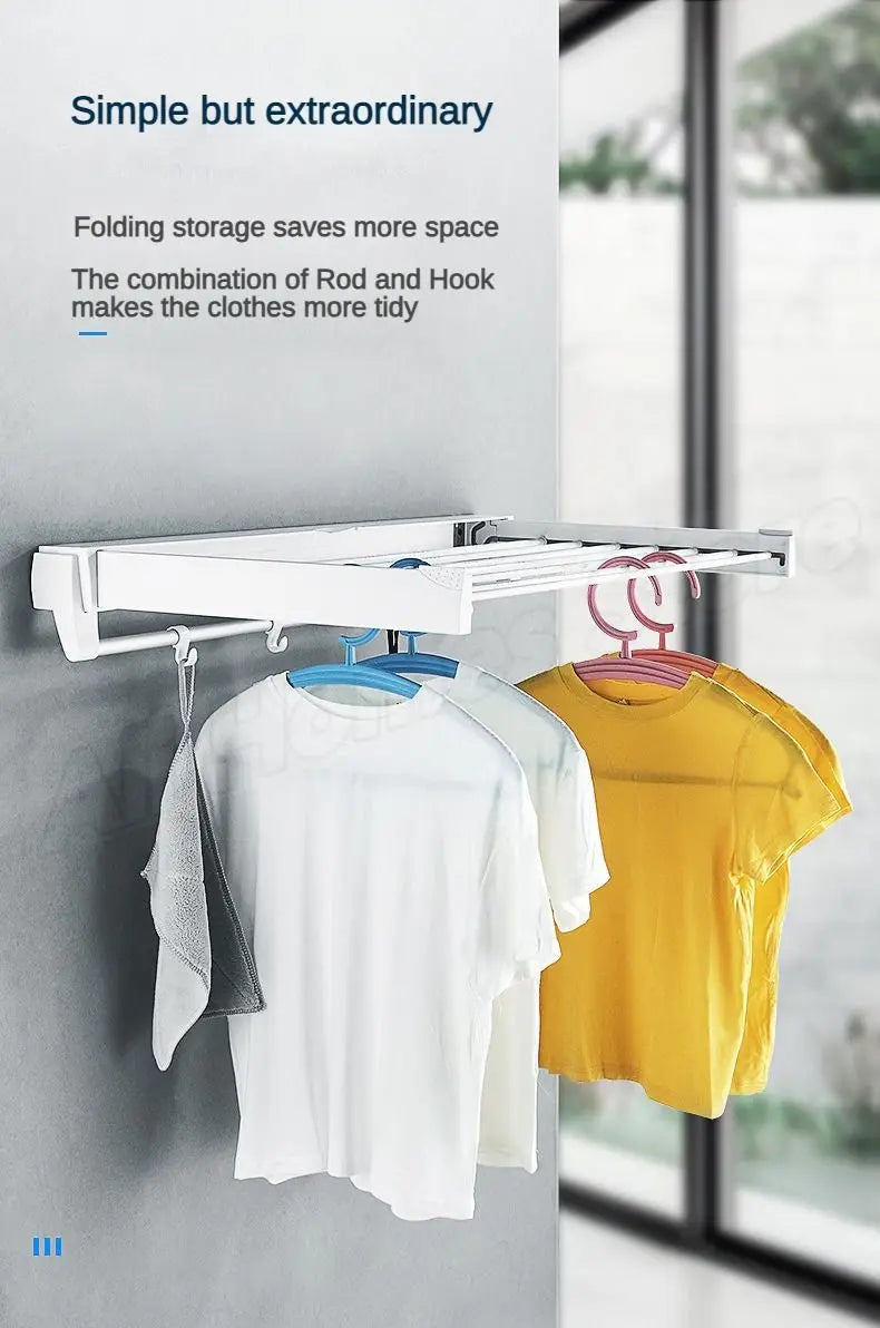 Retractable Clothes Hanger Invisible Wall Mounted Hanger Drying Rack Clothes Rack Folding Wall Extendable Organization Hangers