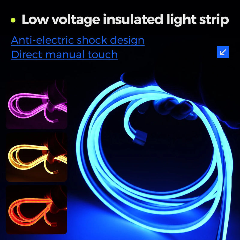 10m USB RGB LED Neon Light Strip, 5V 72LEDs/m Silicone Bluetooth Rope with Remote, APP Music Sync Waterproof TV Backlight Decor