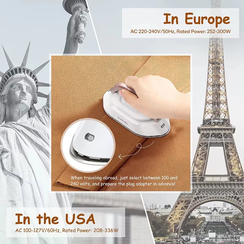 Portable Electric Iron Dual Voltage 110V/220V 30S Preheating Non-steam Travel Mini Dry Iron for Quilting Sewing Clothes