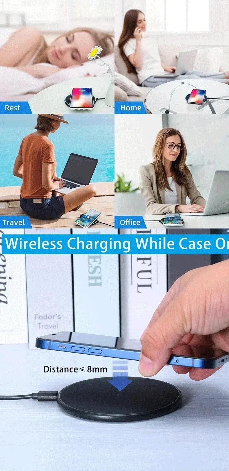 200W Wireless Charger Pad Stand Mobile Phone Chargers Fast Charging Dock Station For iPhone 16 15 14 13 Pro Max Samsung Xiaomi