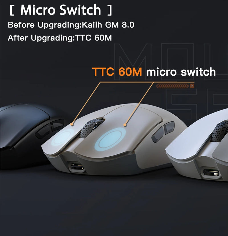 Motospeed Darmoshark M3 8K Bluetooth Wireless Gaming Mouse 26K DPI PAW3395 Sensor Computer Office Mouse TTC For Laptop PC