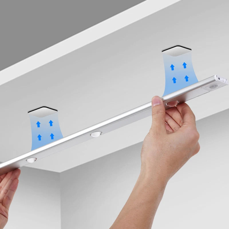 LED Motion Sensor Lamp 3Color Rechargeable Led Lamp Wireless Cabinet Wardrobe Lamps For Kitchen Cabinet Wardrobe Bedroom Lamp