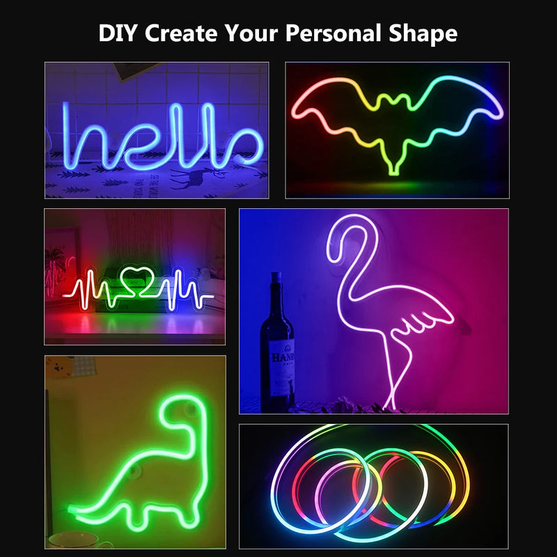 10m USB RGB LED Neon Light Strip, 5V 72LEDs/m Silicone Bluetooth Rope with Remote, APP Music Sync Waterproof TV Backlight Decor