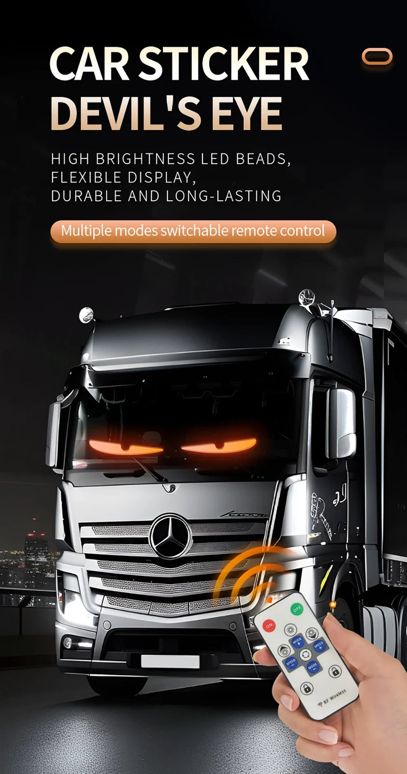 Led Eyes for Truck Devil Eye LED Pixel Panel Light for Trucks Cars DIY Remote Control Scrolling Animation Soft Foldable