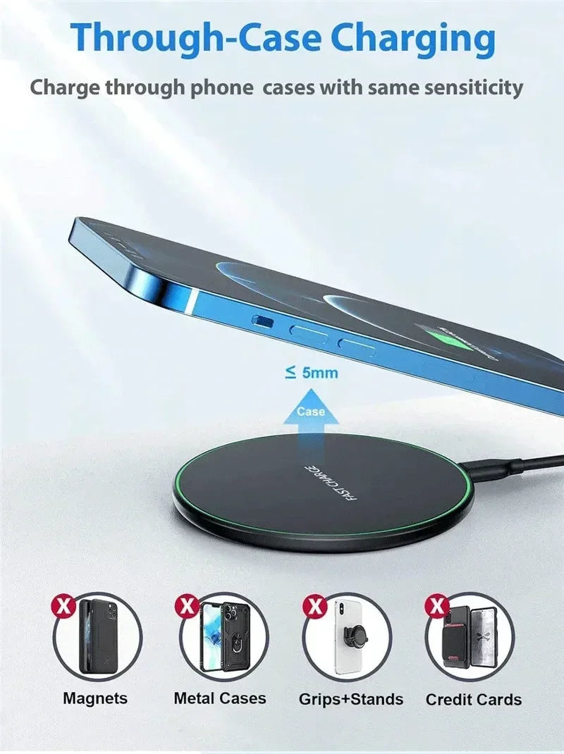 200W Wireless Charger Pad Stand Mobile Phone Chargers Fast Charging Dock Station For iPhone 16 15 14 13 Pro Max Samsung Xiaomi